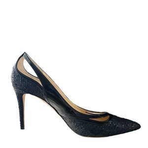 Jimmy Choo Hickory 85 Woven Canvas Pump